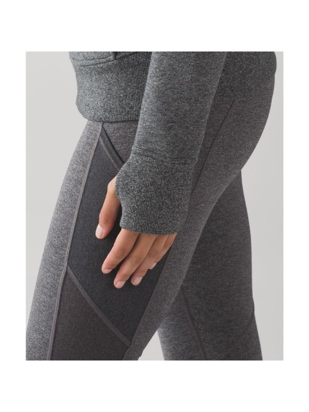 LULULEMON Scuba Hoodie Light Cotton Fleece Size 4 Heathered Speckled Black - Picture 3 of 7